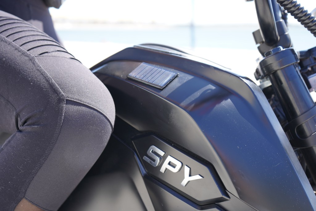 Built in solar panels on The Spy Motorcycle